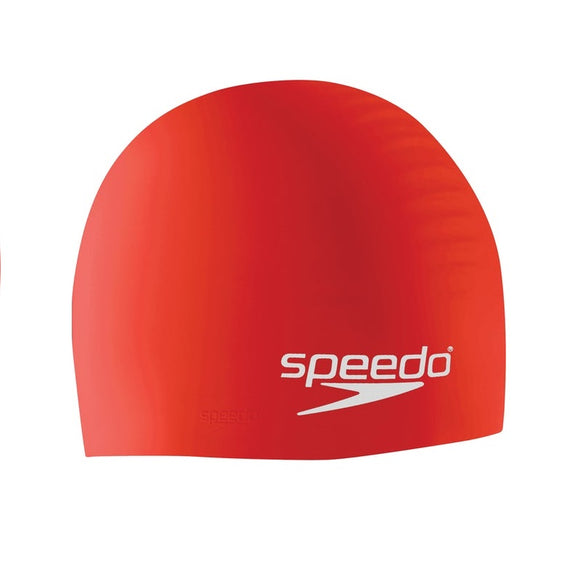 SPEEDO Silicone Long Hair Swim Cap (Red)