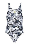 Arena Girls Swim Tech Suit (Grey camo) - Olym's Swim Shop