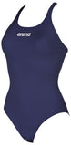 Arena Girls Solid Swim Pro One-Piece Junior (Navy) - Olym's Swim Shop