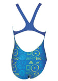 Arena Girls Racerback Jr One-Piece (rose/mango) - Olym's Swim Shop