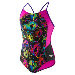 Speedo Girl's Neon Love Split Splice - Olym's Swim Shop