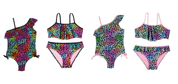 Swimstyle Rainbow Suit with Cheetah Print
