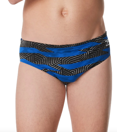 SPEEDO MEN’S CONTORT STRIPES BRIEF SWIMSUIT