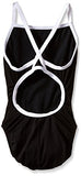 Solid Flyback Training Suit - Speedo Endurance+ (black/white) - Olym's Swim Shop