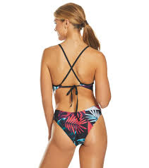 Arena Tropical Leaves Tie Back One Piece - Olym's Swim Shop