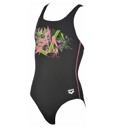 Arena Girls Cross Racerback One-Piece (black paparazzi ) - Olym's Swim Shop