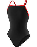 Solid Flyback Training Suit - Speedo Endurance+(black/red) - Olym's Swim Shop