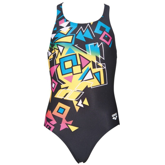 Arena Girls Swim Coloured Brick Pro Back One-Piece (black Aphrodite ) - Olym's Swim Shop