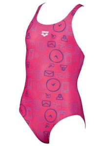 Arena Girls Racerback Jr One-Piece (rose/mango) - Olym's Swim Shop