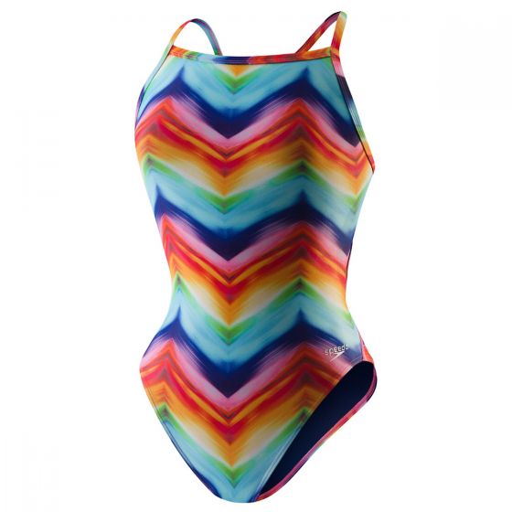 Speedo Women's Endurance Lite Pulse Flyback (rainbow) - Olym's Swim Shop