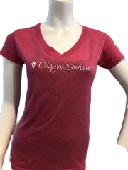 OLYMSWIM T-SHIRTS (V-NECK ADULT)- assorted colours - Olym's Swim Shop