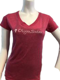 OLYMSWIM T-SHIRTS (V-NECK ADULT)- assorted colours - Olym's Swim Shop