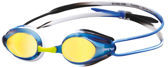 Arena Tracks Mirrored Goggles (blue black blue) - Olym's Swim Shop