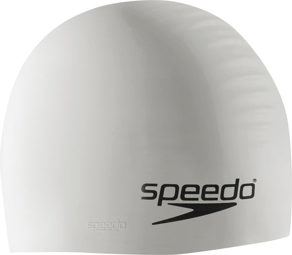 Speedo Solid Silicone Performance Swim Caps (white) - Olym's Swim Shop