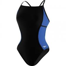 Speedo Girls Sprint Splice PowerPLUS (black/blue) - Olym's Swim Shop